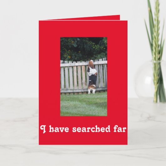 バセットハウンドのバレンタインデーカード シーズンカード (正面)