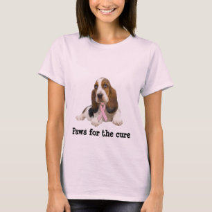 バセットハウンドの乳癌の女性ワイシャツ Tシャツ