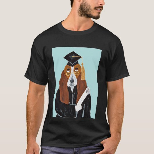 バセットハウンドの卒業 Tシャツ (正面)