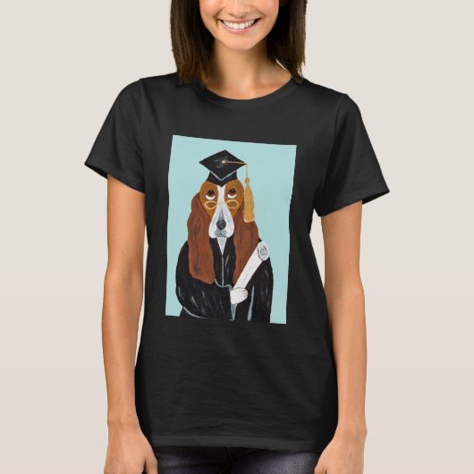 バセットハウンドの卒業 Tシャツ (正面)