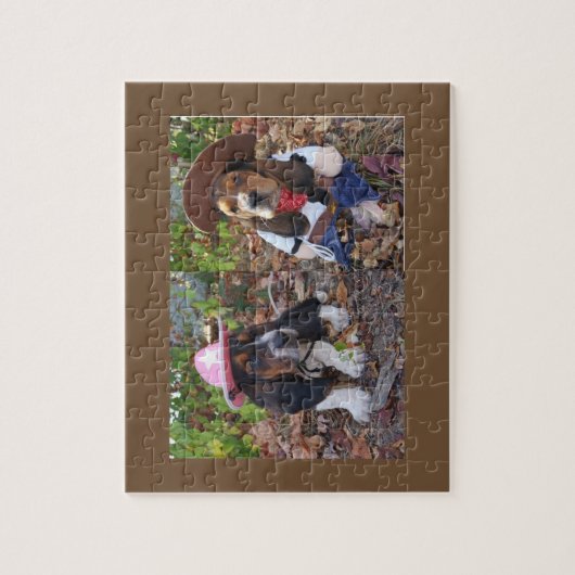 バセットハウンドの子犬のパズル ジグソーパズル (縦)