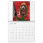 バセットハウンドの子犬暦 カレンダー (3月 2027)