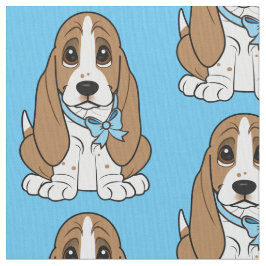 バセットハウンドの子犬 ファブリック