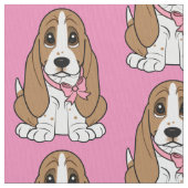 バセットハウンドの子犬 ファブリック (クローズアップ)