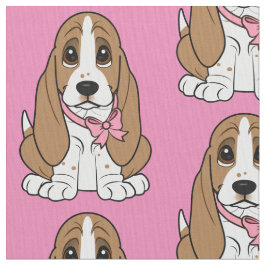 バセットハウンドの子犬 ファブリック