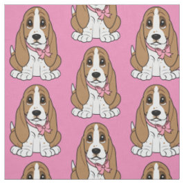 バセットハウンドの子犬 ファブリック