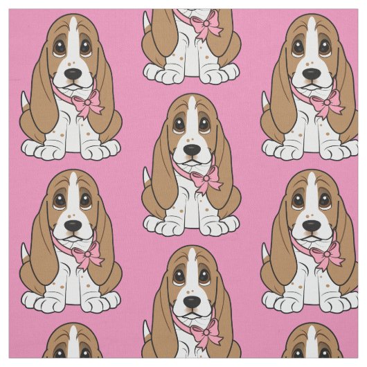 バセットハウンドの子犬 ファブリック (見本)