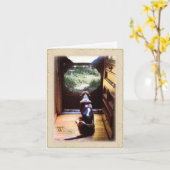 バセットハウンドの待っていること カード (黄色い花)