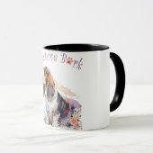 バセットハウンドの母の花 マグカップ (正面右)