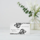 バセットハウンドの犬粗かった一見 名刺 (スタンド正面)