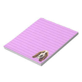バセットハウンドの肖像画 ライン入りプリント ノートパッド