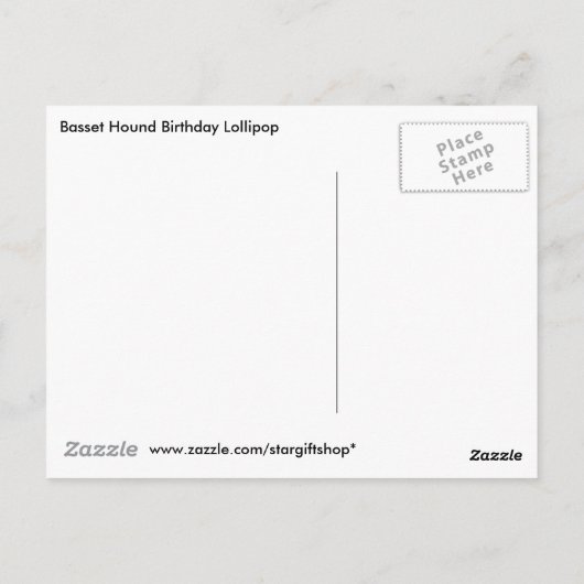 バセットハウンドの誕生日ポップ ポストカード (裏面)