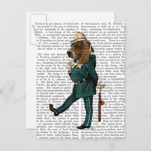 バセットハウンドの警官 ポストカード (正面/裏面)