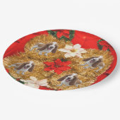 バセットハウンドの醜いクリスマスのセーター ペーパープレート (アングル)