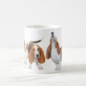 バセットハウンドの音楽的なトリオのマグ コーヒーマグカップ (中央)