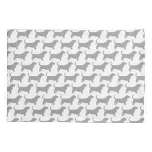 バセットハウンドはパターンのシルエットを描きます 枕カバー