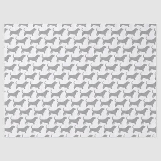 バセットハウンドはパターンのシルエットを描きます 薄葉紙 (正面)