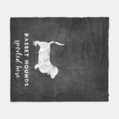 バセットハウンドはヴィンテージの黒板をここにだめにしました フリースブランケット (正面(横))