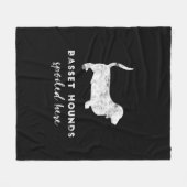 バセットハウンドはヴィンテージの黒板をここにだめにしました フリースブランケット (正面(横))