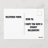 バセットハウンドは魔女の帽子とカボチャを着て ポストカード (裏面)