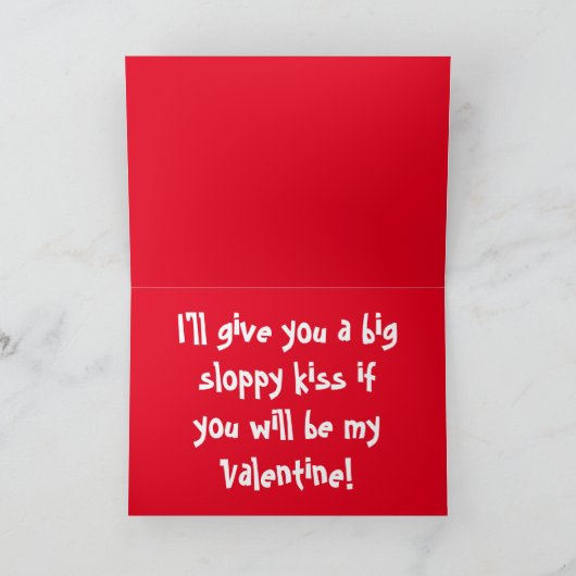 バセットハウンドを持つ犬からのバレンタイン シーズンカード (内部)