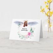 バセットハウンドエンジェルウィング悔やみや弔慰リース カード (黄色い花)