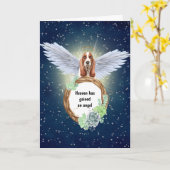 バセットハウンドエンジェルサクルメンツリースナイト カード (黄色い花)