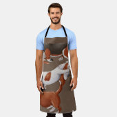 バセットハウンドカボチャ収穫パターン エプロン (着用した状態)