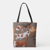 バセットハウンドカボチャ収穫パターン トートバッグ (裏面)