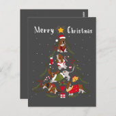 バセットハウンドクリスマスツリークリスマスドッグ恋人 ポストカード (正面/裏面)