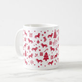 バセットハウンドクリスマスデザイン コーヒーマグカップ (正面左)