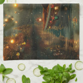 バセットハウンドクリスマスフェスティバル航海 キッチンタオル (折り畳み)