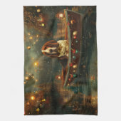 バセットハウンドクリスマスフェスティバル航海 キッチンタオル (縦)