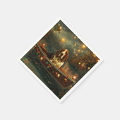 バセットハウンドクリスマスフェスティバル航海 スタンダードカクテルナプキン (角)