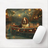 バセットハウンドクリスマスフェスティバル航海 マウスパッド (マウス)