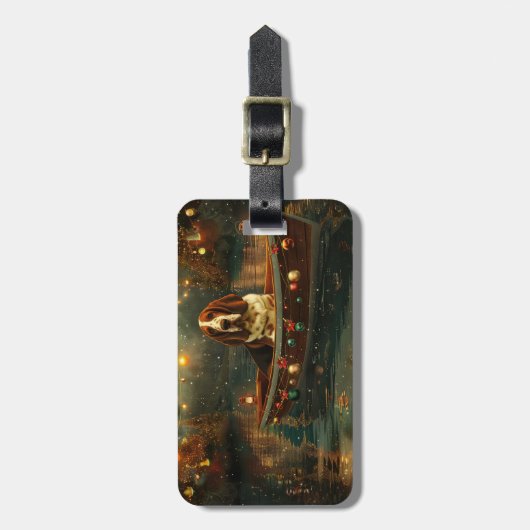 バセットハウンドクリスマスフェスティバル航海 ラゲッジタグ (正面縦)