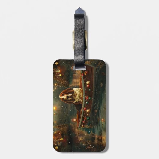 バセットハウンドクリスマスフェスティバル航海 ラゲッジタグ (裏面縦)