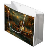 バセットハウンドクリスマスフェスティバル航海 ラージペーパーバッグ (正面アングル)