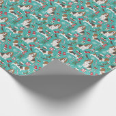 バセットハウンドクリスマスプレゼント用ラップ ラッピングペーパー (角)