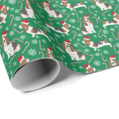 バセットハウンドクリスマスホリデー ラッピングペーパー (ロールコーナー)
