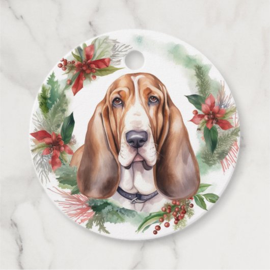 バセットハウンドクリスマスリースフェスティバルカップ フェイバータグ (正面)