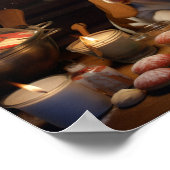 バセットハウンドクリスマスCookieフェスティバルホリデー ポスター (角)