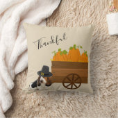 バセットハウンドサンクスギビング秋アクセント枕 クッション (ブランケット)