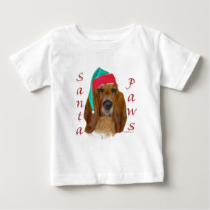 バセットハウンドサンタポーズ ベビーTシャツ