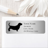 バセットハウンドシルエット差出人住所 ラベル (インサイチュ)