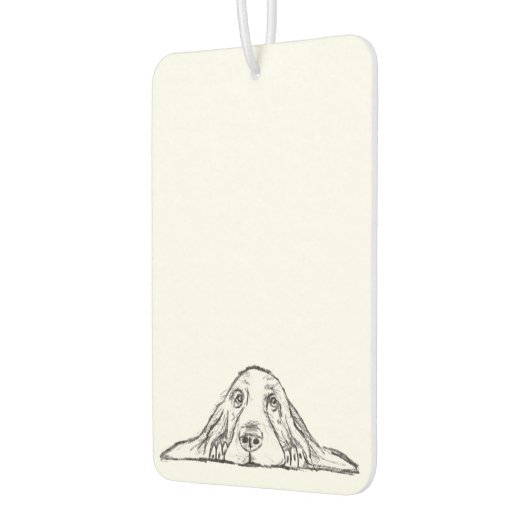 バセットハウンドシンプル白黒子犬の目 カーエアーフレッシュナー (左)