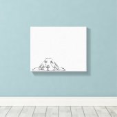 バセットハウンドシンプル白黒子犬の目 キャンバスプリント (インサイチュ (ウッドフロア))