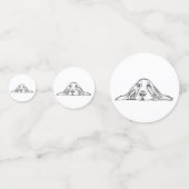 バセットハウンドシンプル白黒子犬の目 コンフェッティ (正面)