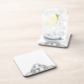 バセットハウンドシンプル白黒子犬の目 コースター (右側)