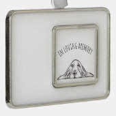 バセットハウンドシンプル白黒子犬の目 シルバープレートフレームオーナメント (右)